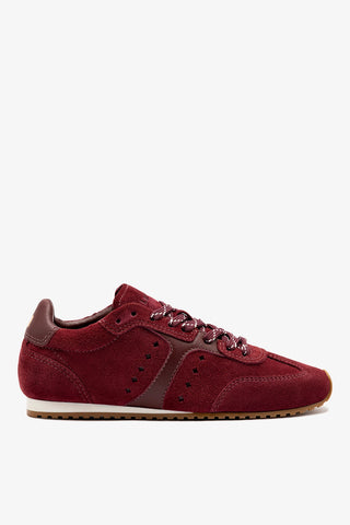 Stella Sneaker In Burgundy Suede Sneaker Larroudé