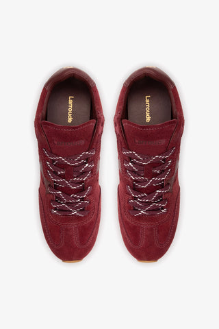 Stella Sneaker In Burgundy Suede Sneaker Larroudé
