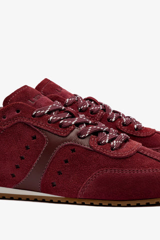 Stella Sneaker In Burgundy Suede