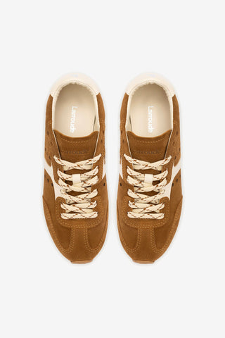 Stella Sneaker In Russet Suede and Ivory Leather