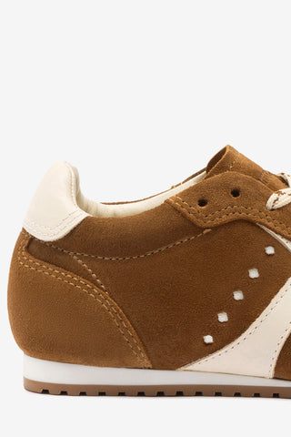 Stella Sneaker In Russet Suede and Ivory Leather