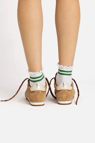 Stella Sneaker In Peanut Suede Sneaker Larroudé