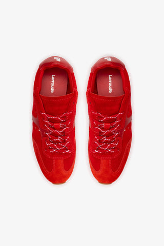 Stella Sneaker In Scarlet Suede and Blood Red Leather