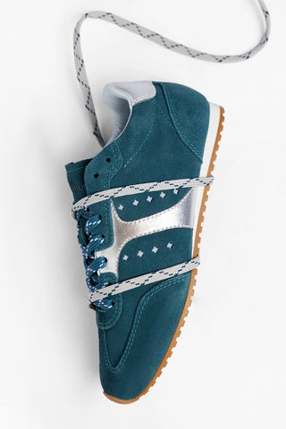 Stella Sneaker Teal Suede Sneaker Larroudé