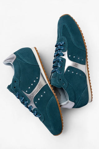 Stella Sneaker Teal Suede Sneaker Larroudé