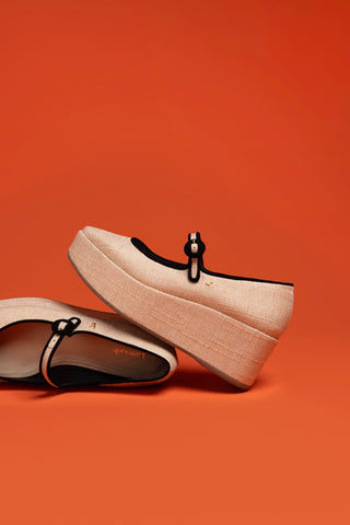 Blair Flatform In Beige Raffia