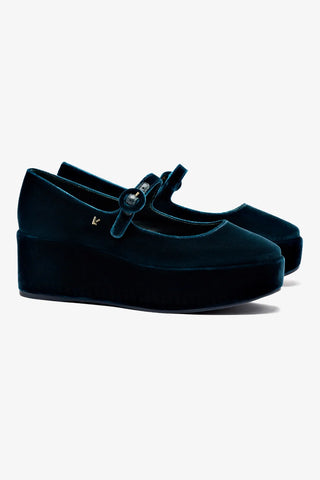 Blair Flatform In Deepsea Velvet