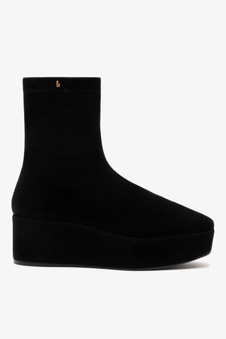 Dani Flatform Boot In Black Suede