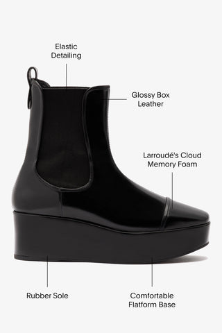 Dani Chelsea Flatform Boot In Black Box Leather