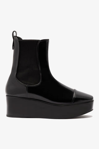 Dani Chelsea Flatform Boot In Black Box Leather