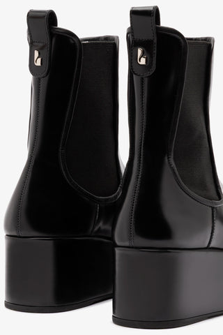 Dani Chelsea Flatform Boot In Black Box Leather