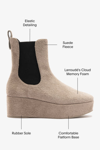 Dani Chelsea Flatform Boot In Rhino Suede