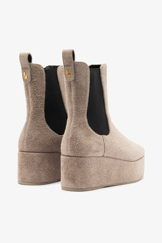 Dani Chelsea Flatform Boot In Rhino Suede