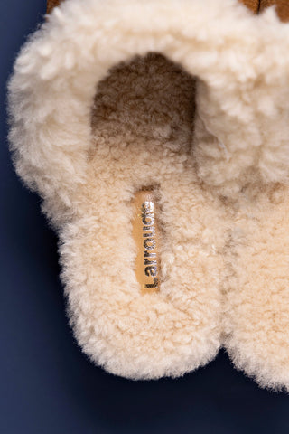 Dani Flatform Mule In Russet Suede