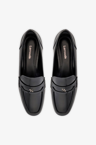 Suki Flatform Loafer In Black Box Leather