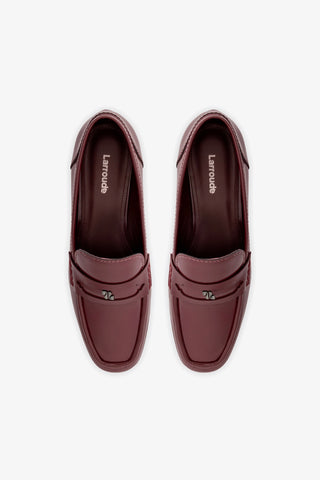 Suki Flatform Loafer In Burgundy Box Leather