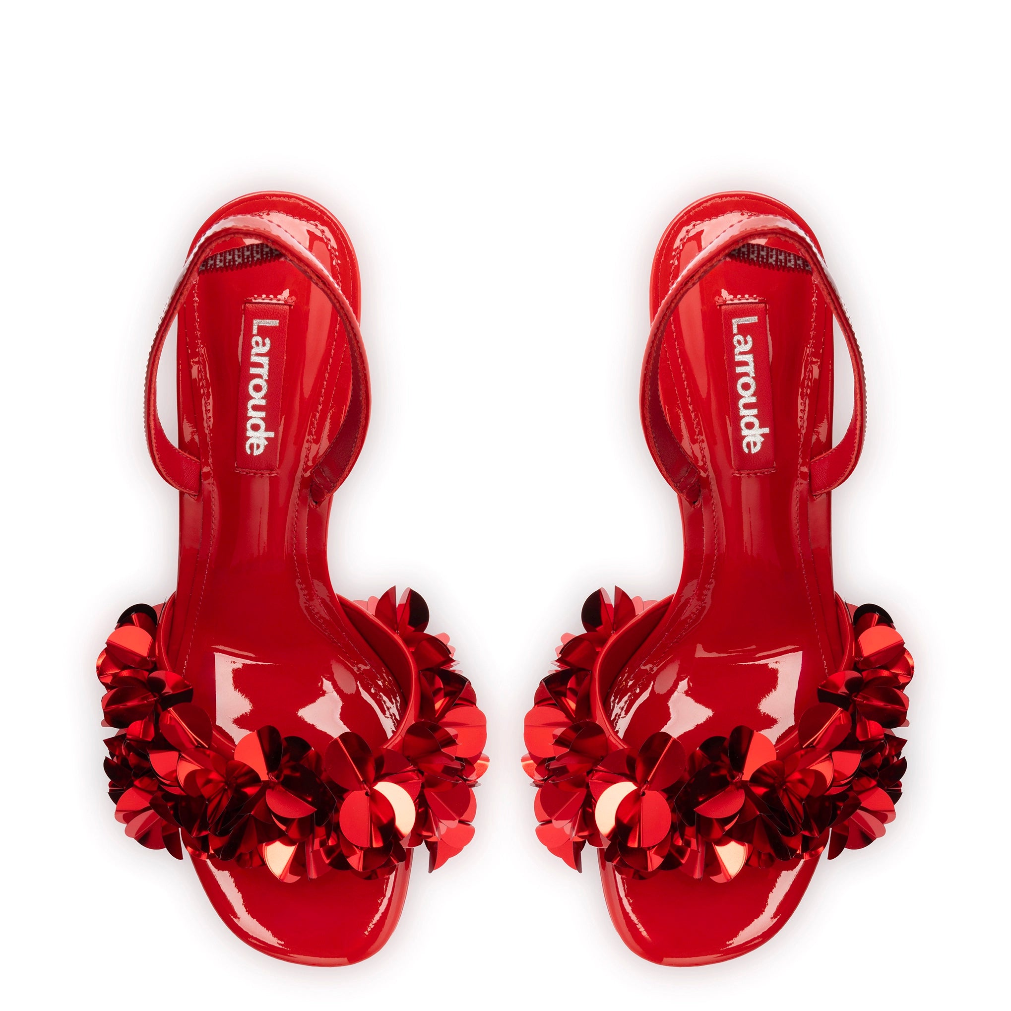 Morgan Sandal In Scarlet Patent Leather