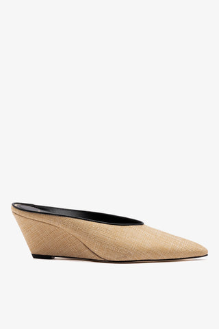 Loulou Mule Beige Raffia Mule Larroudé 5 Beige