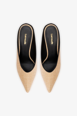 Loulou Mule Beige Raffia Mule Larroudé