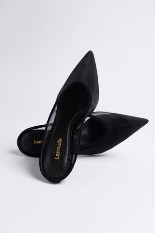 Loulou Mesh Mule Black — Larroudé