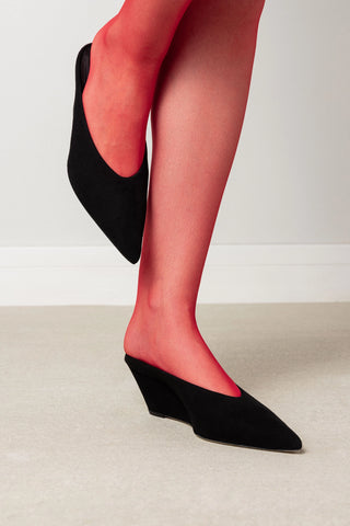 Loulou Mule Black Suede Mule Larroudé