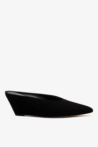 Loulou Mule Black Suede Mule Larroudé
