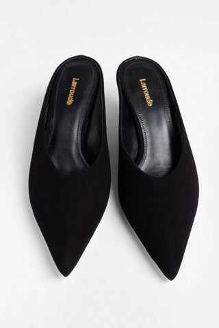 Loulou Mule Black Suede Mule Larroudé