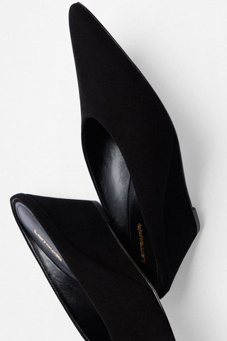 Loulou Mule Black Suede Mule Larroudé