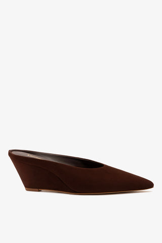 Loulou Mule Brown Suede Mule Larroudé