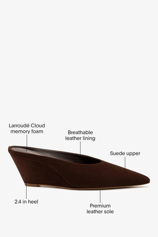 Loulou Mule Brown Suede Mule Larroudé