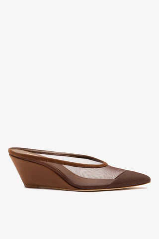 Loulou Mesh Mule Burnt Umber — Larroudé
