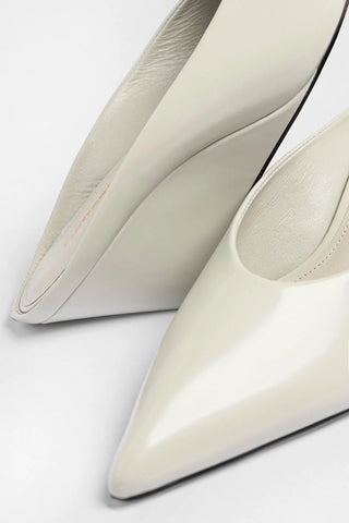 Loulou Mule Moon Gray Leather Mule Larroudé