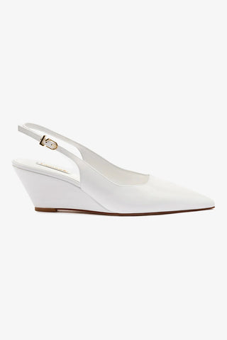 Loulou Pump In White Patent Leather