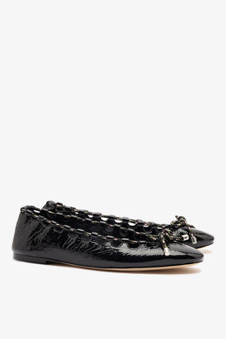 Gallina Ballet Flat In Black Patent Leather