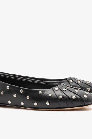 Jonathan Cohen by L.: Ballet Flat Studs Black Leather Ballet Larroudé x Jonathan Cohen