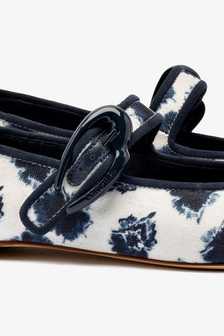 Larroudé x Jonathan Cohen Verona Ballet Flat In Tiedye Ocean Linen