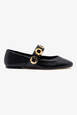 Milan Ballet Flat In Black Leather