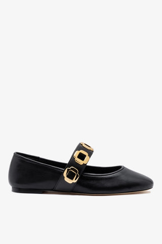 Milan Ballet Flat In Black Leather