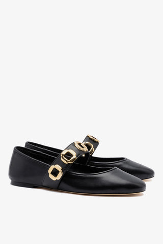 Milan Ballet Flat In Black Leather