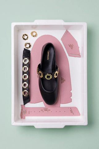 Milan Ballet Flat In Black Leather