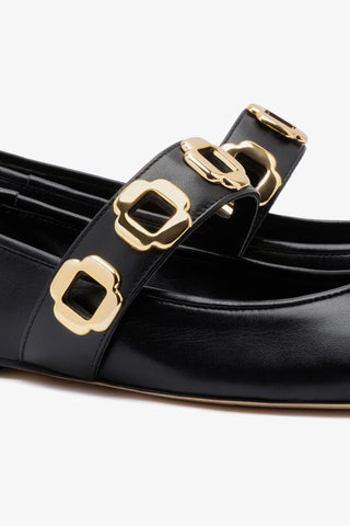 Milan Ballet Flat In Black Leather