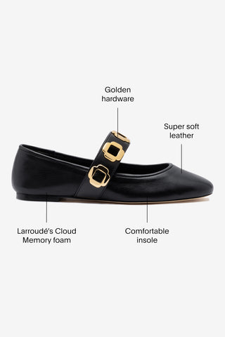 Milan Ballet Flat In Black Leather