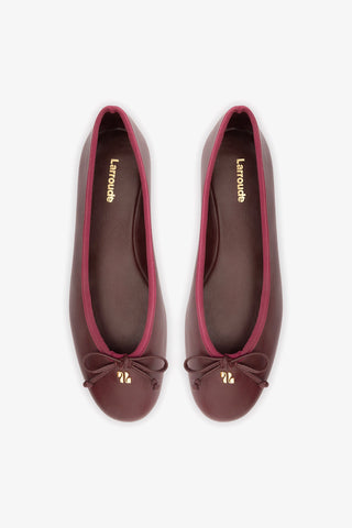 Pavlova Ballet Flat In Burgundy Leather Ballet Larroudé