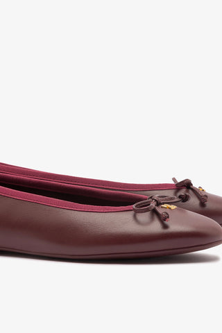 Pavlova Ballet Flat In Burgundy Leather Ballet Larroudé