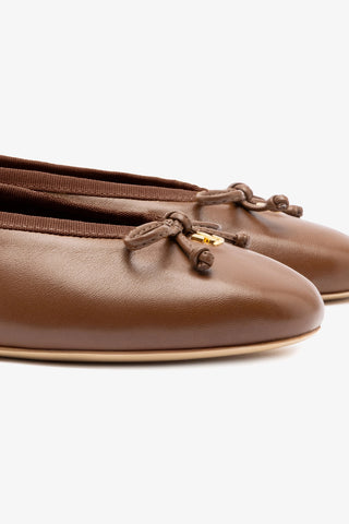 Pavlova Ballet Flat In Burnt Umber Leather