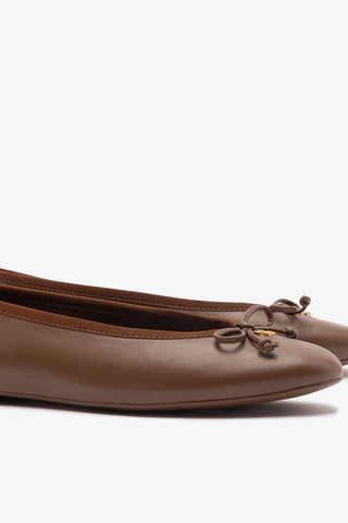 Pavlova Ballet Flat In Burnt Umber Leather Ballet Larroudé