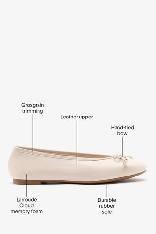 Pavlova Ballet Flat Puff Cream Leather Ballet Larroudé