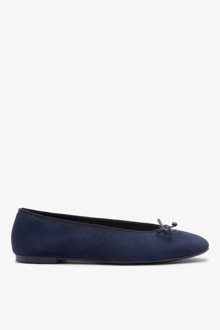 Pavlova Ballet Flat In Indigo Suede Ballet Larroudé