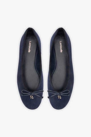 Pavlova Ballet Flat In Indigo Suede Ballet Larroudé