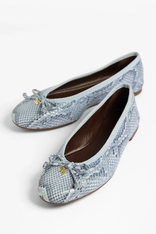 Pavlova Ballet Flat Maya Python Leather Ballet Larroudé